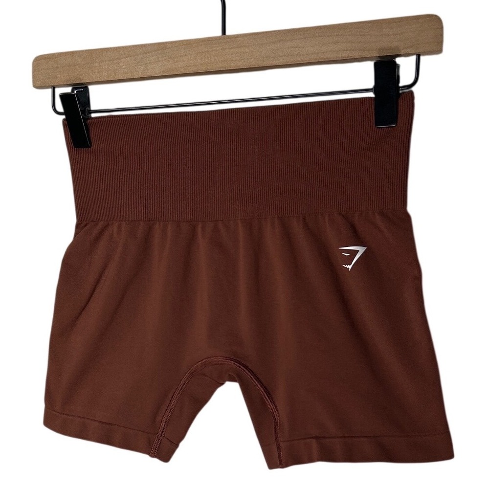 Gymshark Vital Seamless 2.0 Shorts Brown High Waisted Athletic Workout Womens